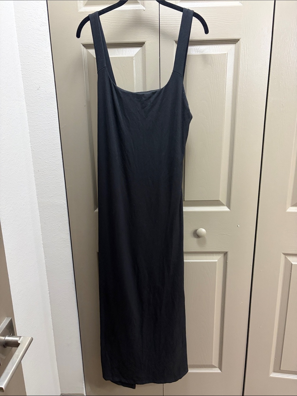 Kaileigh Black Maxi Slip Dress with Wide Straps